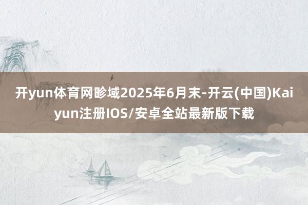 开yun体育网畛域2025年6月末-开云(中国)Kaiyun