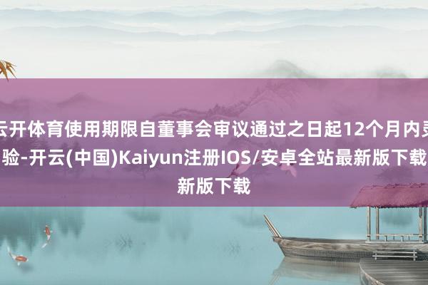 云开体育使用期限自董事会审议通过之日起12个月内灵验-开云(