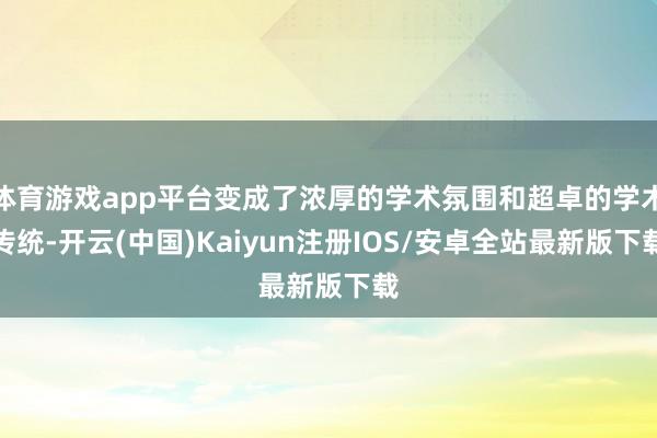 体育游戏app平台变成了浓厚的学术氛围和超卓的学术传统-开云(中国)Kaiyun注册IOS/安卓全站最新版下载
