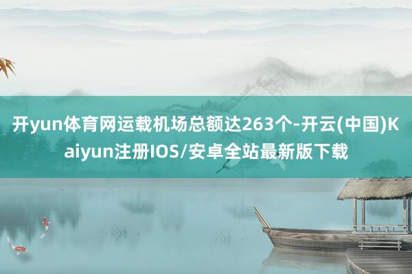 开yun体育网运载机场总额达263个-开云(中国)Kaiyu
