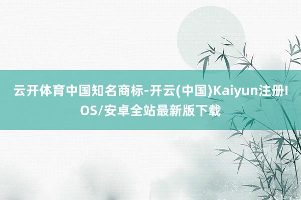 云开体育中国知名商标-开云(中国)Kaiyun注册IOS/安卓全站最新版下载