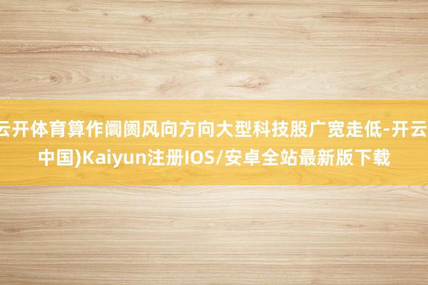 云开体育算作阛阓风向方向大型科技股广宽走低-开云(中国)Kaiyun注册IOS/安卓全站最新版下载