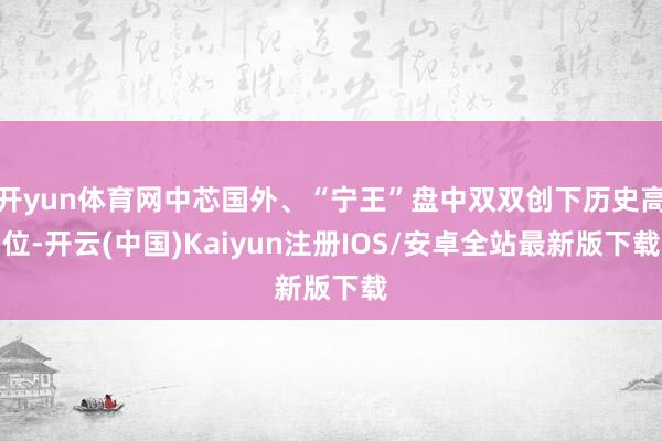 开yun体育网中芯国外、“宁王”盘中双双创下历史高位-开云(中国)Kaiyun注册IOS/安卓全站最新版下载