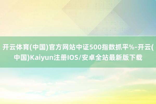 开云体育(中国)官方网站中证500指数抓平%-开云(中国)Kaiyun注册IOS/安卓全站最新版下载