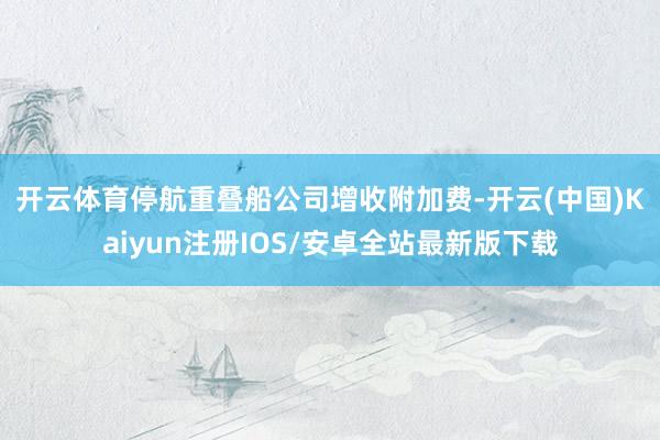 开云体育 停航重叠船公司增收附加费-开云(中国)Kaiyun注册IOS/安卓全站最新版下载